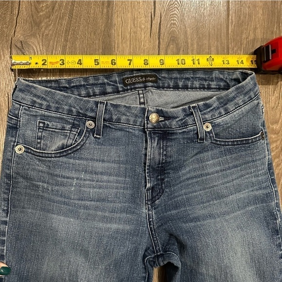 Guess Jeans Vintage 90s Womens Tapered Mid Rise Distressed 29 Medium Wash - Picture 9 of 16